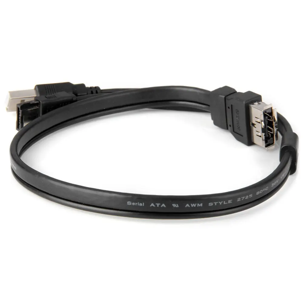 CY SA 008 eSATA Female to eSATA Male USB Male Cable for HDD / Optical
