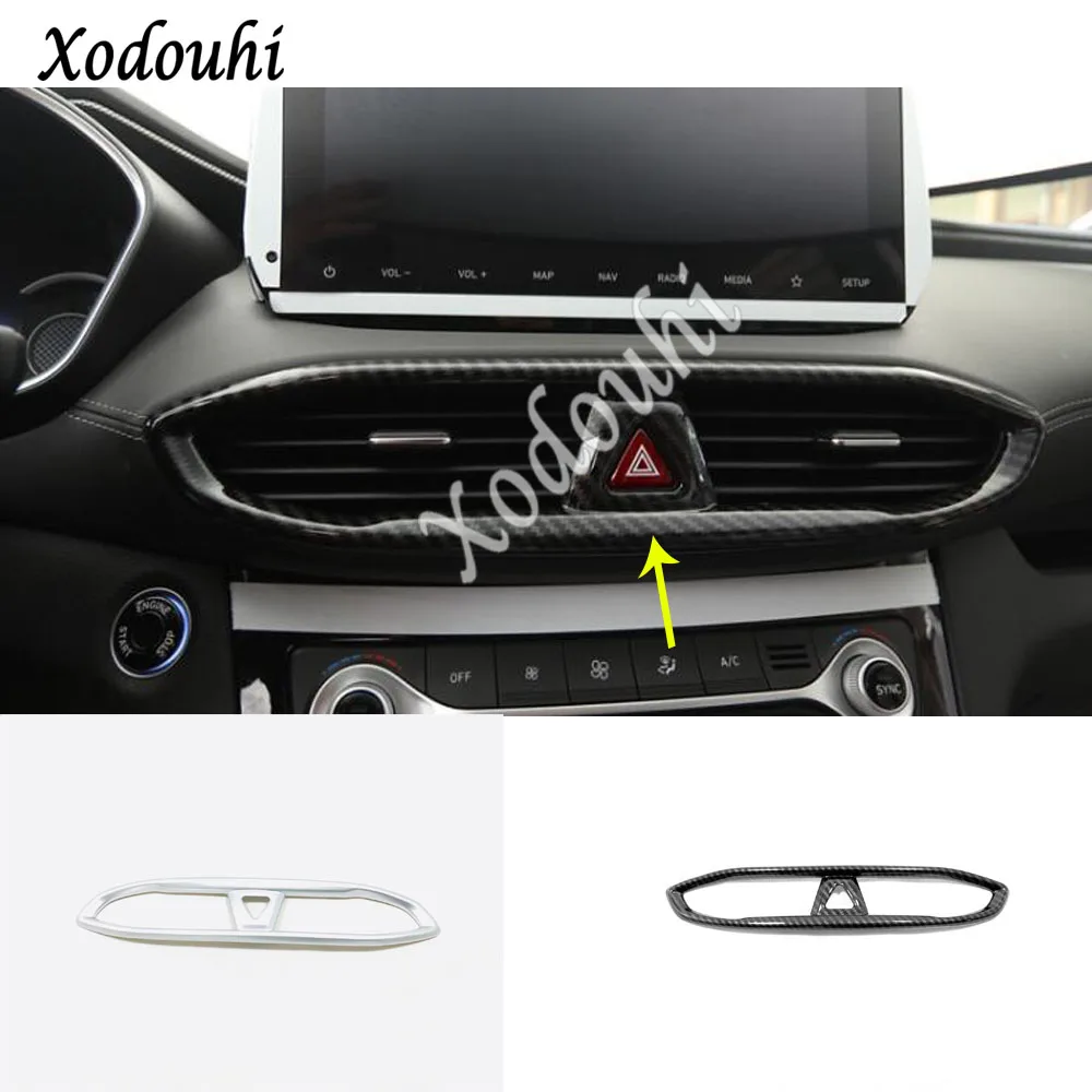 

For Hyundai Santa Fe SantaFe 2019 2020 car sticker switch vent outlet air condition panel control trim frame lamp warning 1pcs