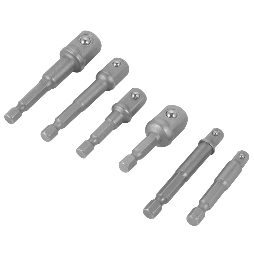 

6pcs Socket Adapter Set Hex Shank to 1/4 3/8 1/2 Impact Driver Drill Bits BI481+