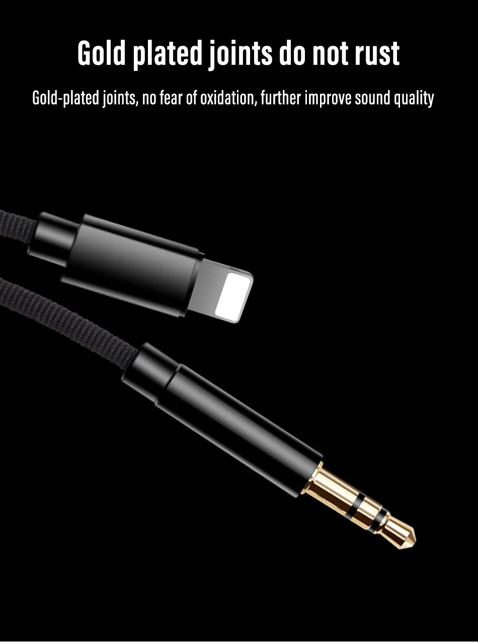 !ACCEZZ AUX Cable Car Audio Cord For iphone X 10 XS MAX XR 7 8 Plus Converter 3.5mm Jack Headphone Adapter AUX Splitter Line 1M (6)