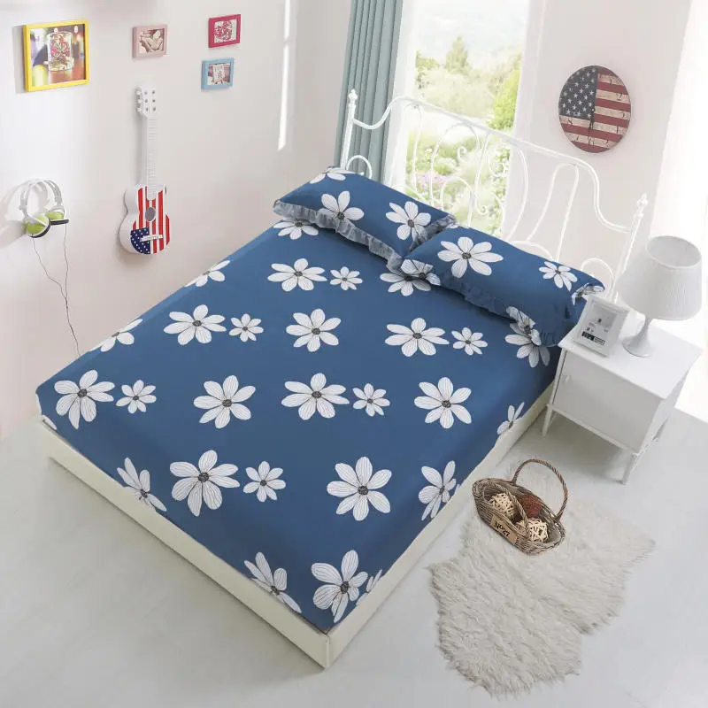 

Fitted Sheet Bed sheet Pillowcase for Twin Queen Kids Adults 100%Cotton Bed Sheet with Elastic Rubber 90/140/150/160/180*200cm