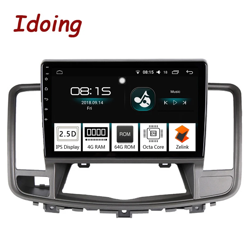 Top Idoing 10.2"2.5D IPS 1 din Car Android 8.0 Radio audio Multimedia Player Fit Nissan teana 2008-2009 4G+64G 8 Core GPS Navigation 1