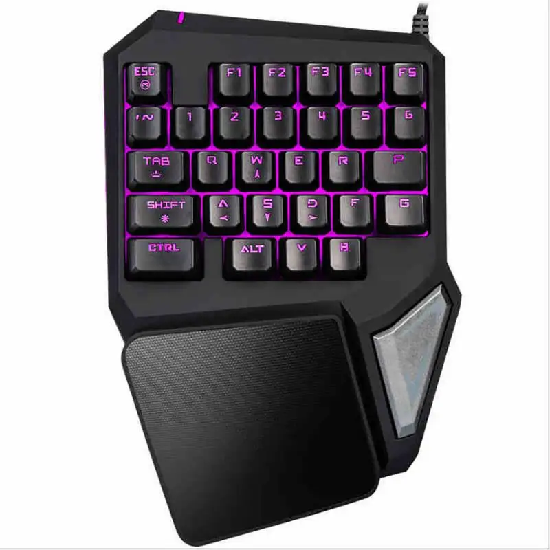 

Colorful Pro Professional Single Hand Magic Gun Throne Eating Chicken Artifact Mechanical Feel Backlight Keyboard For PUBG LOL