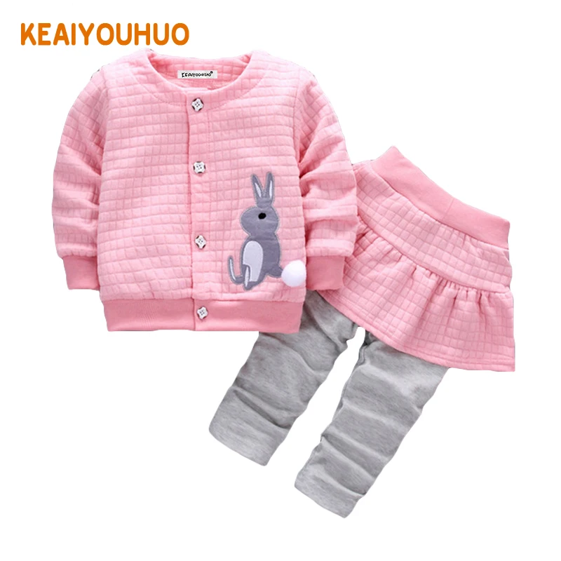 

Baby Girl Clothes 2017 Spring Autumn Baby Clothing Sets Cute Rabbit Print T-shirt + Pants 2Pcs Baby Outfits Infant Clothing