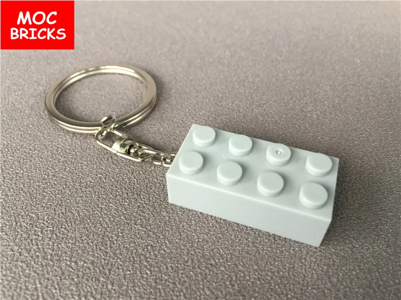 Новый Красочный кирпич MOC 2X4 брелок для ключей DIY Развивающие строительные блоки