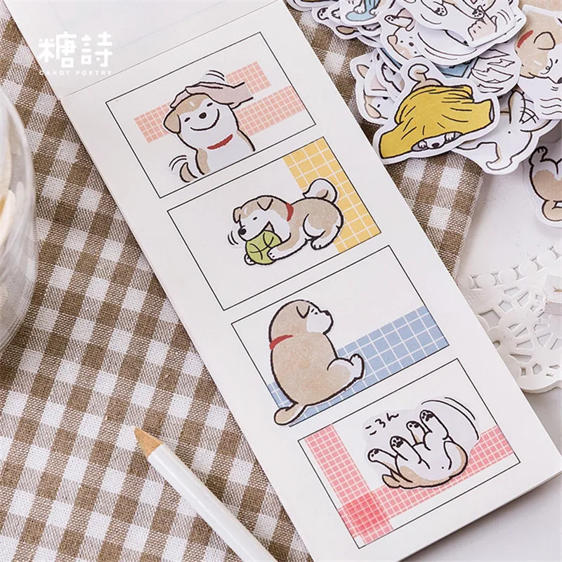 

1pcs kawaii whasi tape decorada cute dog pattern journal stickers scrapbooking school stationery supplies