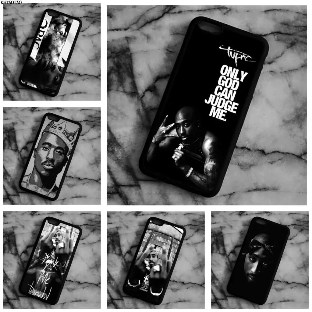 KETAOTAO 2PAC Hiphop Rap Singer Tupac Shakur Phone Cases for iPhone 4S 5S 6S 7 8