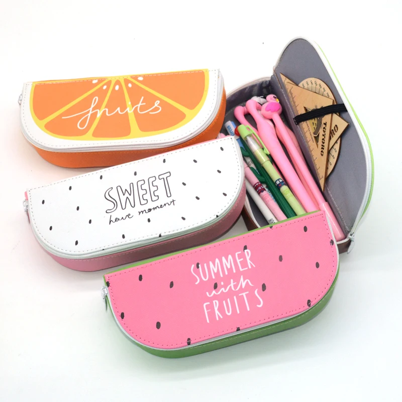 

Pencil Case Estojo Escolar Papelaria Etui Estuche Kalem Kutusu Fruit School Pencilcase Trousse Scolaire Stylo Cute Watermelon