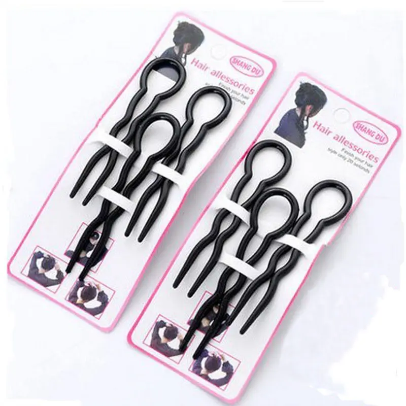

6 Pcs/2 set Modelling of Hairdressing Tools Dish Hair U Shape Hairpin Accessories