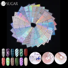 12 листов дизайн ногтей, полый наклейки Лазерная Звезда 3D винил для поделок передачи Трафарет Шаблон советы руководство штамп наклейки(случайный узор