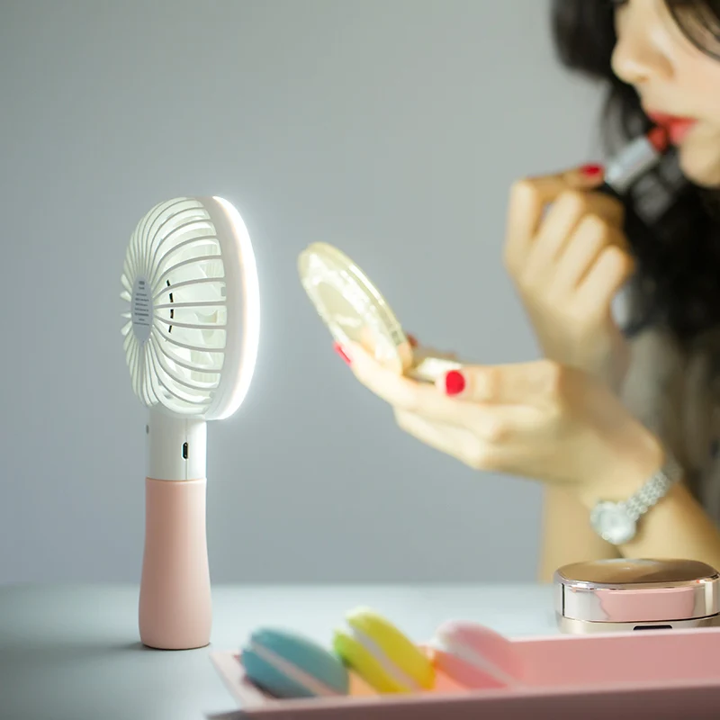 

TBonlyone 1200mAh 2 Speed 2 in 1 Hand Fan for Reading Outdoor Energy-Saving Battery Powered Fan Table Mini Fan With LED Light