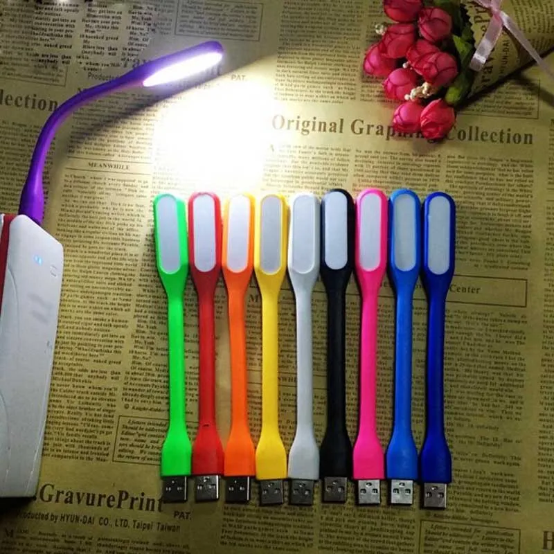 Lámpara USB LED Ultra brillante de 1,2 W para ordenador portátil PC portátil Flexible metal cuello LED luz USB plegable luz de libro