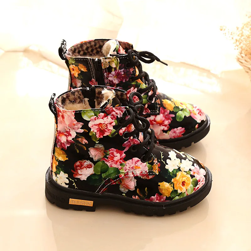 Children's Baby Girl Boots Winter New Arrivals Snow Boots Children's Shoes Children Patent Leather Kids Boy Boots Size 21-30