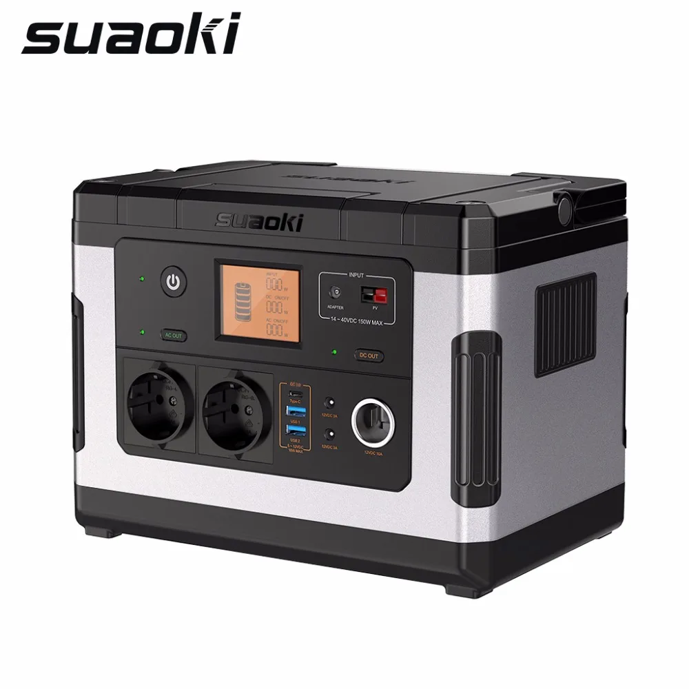 Портативная электростанция Suaoki G500 500Wh 300 Вт AC/DC 12 В портативный Перезаряжаемый