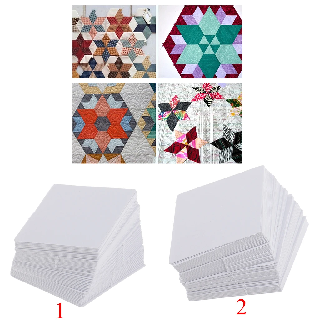 New 100 Pieces Rhombus Shape Paper Quilting Templates for Sewing DIY Hand Craft 44/51/100mm Patchwork Tools Sewing Accessory