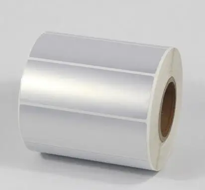 Sticker label 90*30 mm 1000pcs/Roll Thermal Transfer Silver PET Label Waterproof Tearproof Oilproof Barcode | Канцтовары для офиса