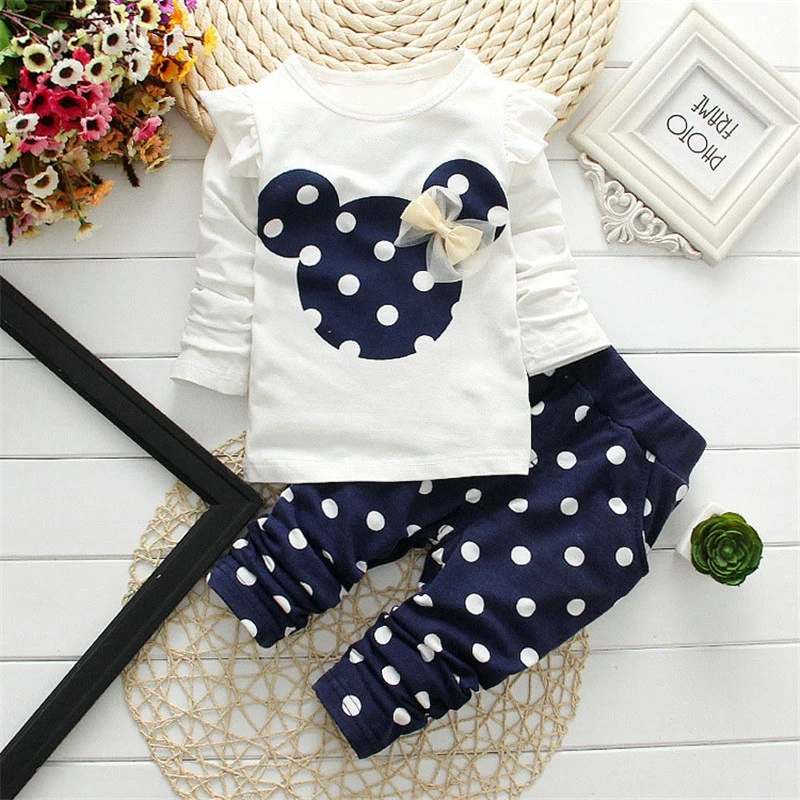 

Newborn Kids Baby Girl Clothes2019 Baby Girls Winter Clothing Sets Cotton Cartoon Mouse Long Sleeve Bebes Suit