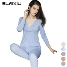 SLAIXIU Pregnant Women Pajamas Clothes Set For Postpartum Maternity Nightwear For Pregnant Women Clothing Maternity Four Seasons SLAIXIU Pregnant Women Pajamas Clothes Set For Postpartum Maternity Nightwear For Pregnant Women Clothing Maternity Four Seasons