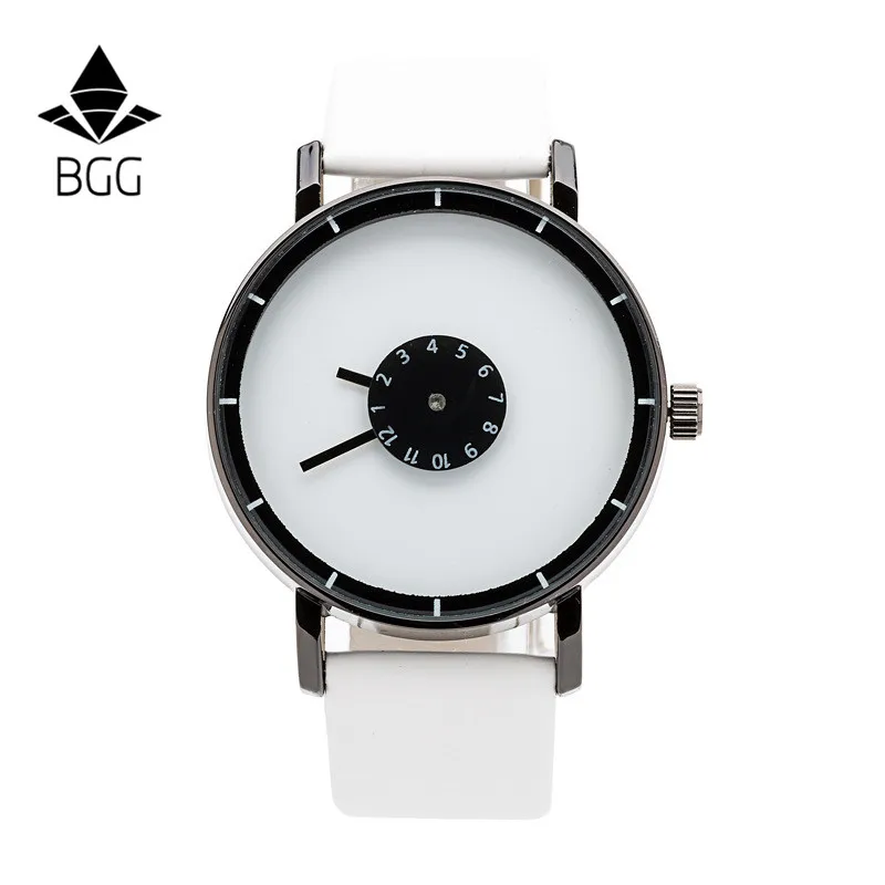 

Bgg Lady Watch For Woman Simple Small Watch Face Men Military Quartz Watch Military Pu Leather Strap Creative Watch