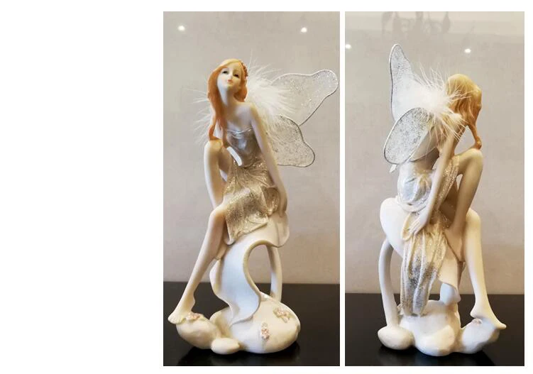 Европейская смола цветок фея красота ангел украшения ремесла творческие фигурки дома Кафе рабочего стола милый орнамент для девочки аксессуары
