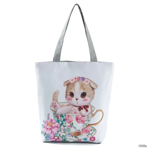 Miyaho, Женская парусиновая сумка с принтом в виде персонажей, для девушек и слонов, женская сумка на плечо, для ежедневного использования, женские сумки-тоут - Цвет: 1530a