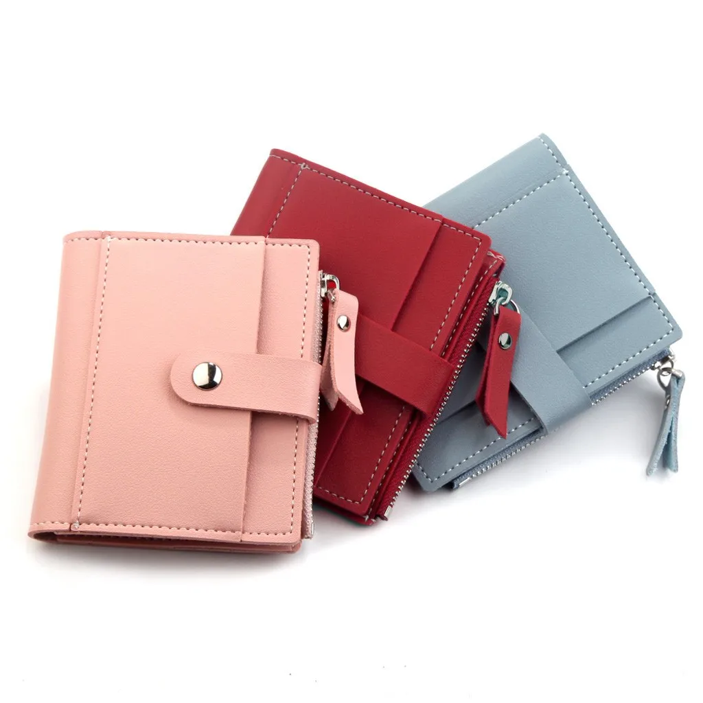 

Fashion Top Quality Small Wallet PU Leather Purse Short Female Coin Wallet Zipper Clutch Coin Purse Credit Card