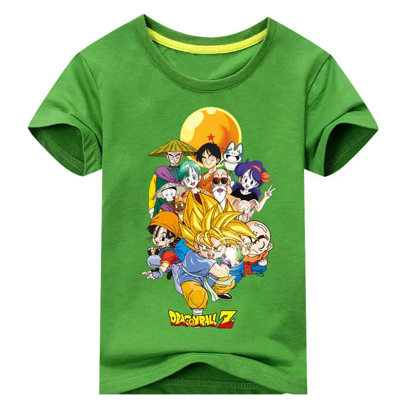 Коллекция года, Детская летняя футболка с короткими рукавами и рисунком «Жемчуг дракона» для мальчиков, футболка одежда для девочек детские футболки с 3D принтом «Гоку», DX017 - Цвет: Type1 Green
