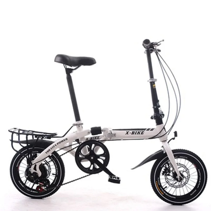 

Adult Folding Bike 16-Inch Speed Change Two-Disc Brake Folding Car Small Wheel Portable Student Leisure Bicycle