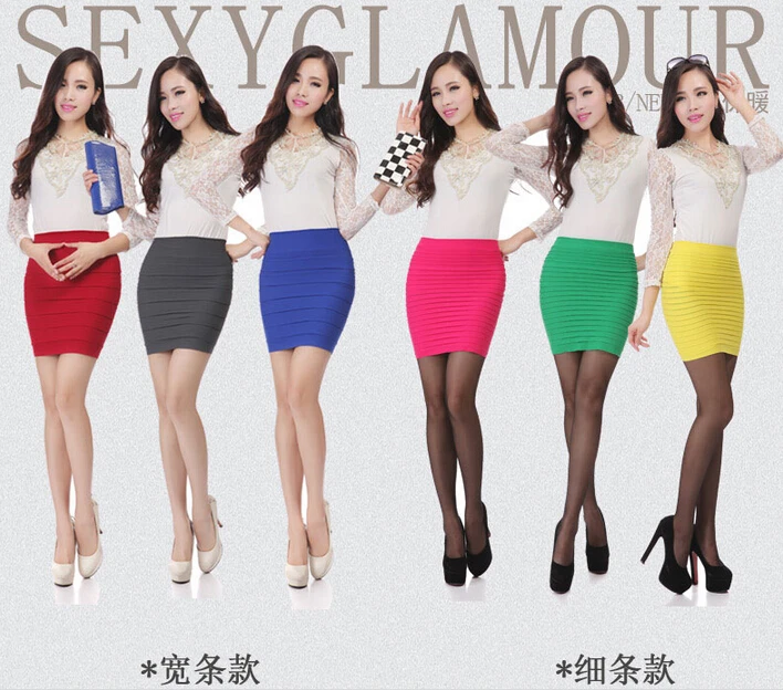

new Bubble multicolor super-elastic cotton candy and package hip skirt skirts base skirt sexy skirt girl
