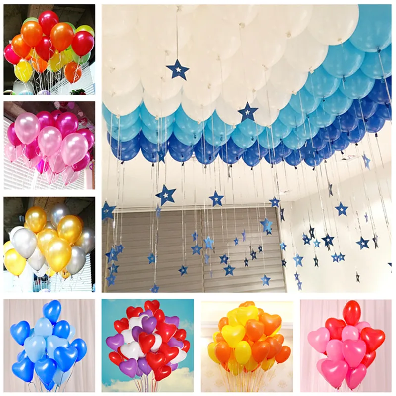 

5pcs 10inch 2.2g Blue Heart Latex Balloons Happy Birthday Decoration Wedding Ballon Baby Shower Inflatable Toy Air Ball Marriage
