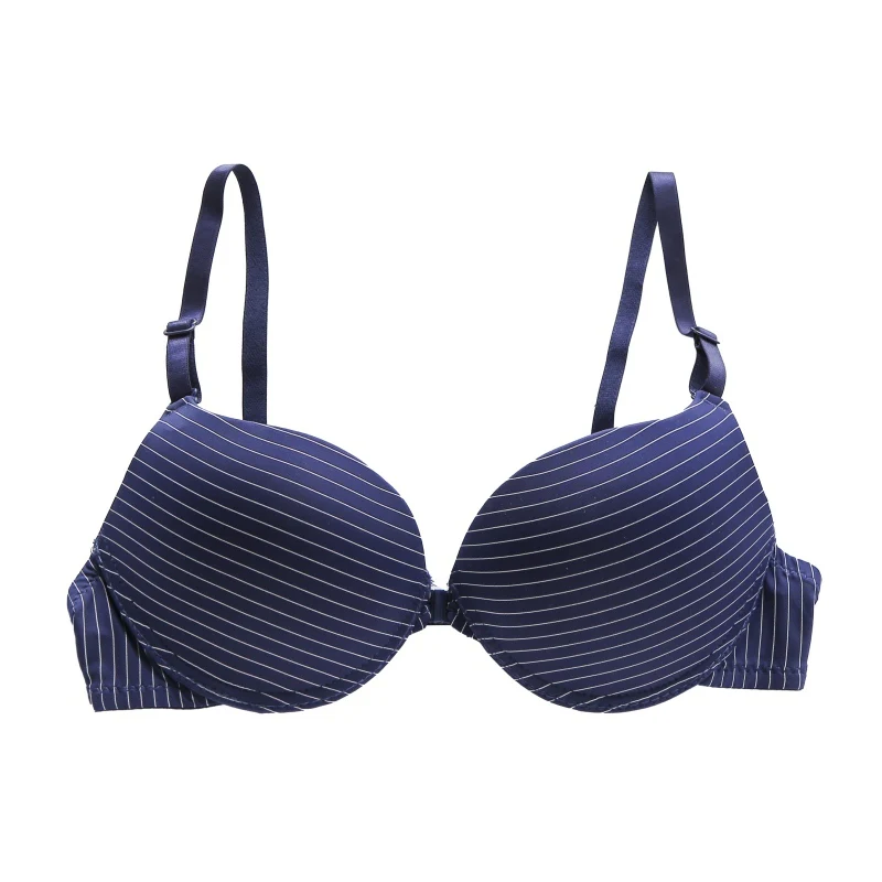 

Push Up Bra Bralette Seamless Padded Adjusted Bras Summer Style Front Closure Stripe Sexy Underwear for Women Underwire Lingerie
