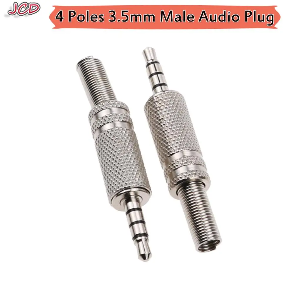 

JCD New 3.5mm Headset Plug 3.5 mm Nickel Plated 4 Pole Audio Plugs Jack Charging DIY Repair Charging Adapter Connector