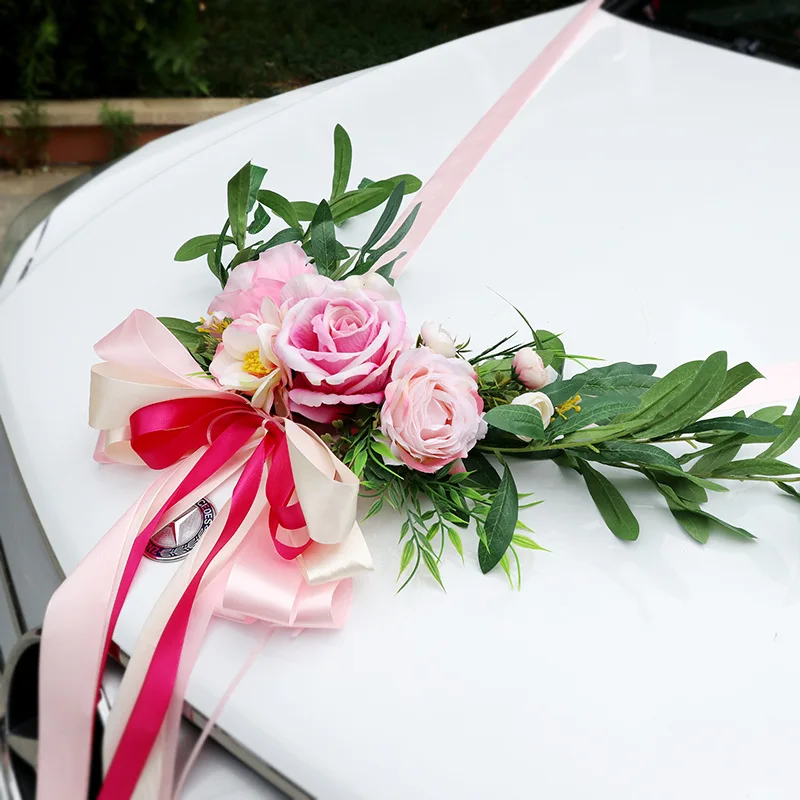 4 colores boda coche seda flor decoración Kit europeo Multi-COLOR Silla de boda espalda flor falsa plantas artificiales rosas 4 colores boda coche seda flor decoración Kit europeo Multi-COLOR Silla de boda espalda flor falsa plantas artificiales rosas