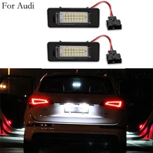 2 pces 12v 3w 3528 smd led luzes da placa de licença lâmpada para audi a1 a4 a5 a6 a7 q5 tt tts rs5 6000k branco erro livre lâmpada licença