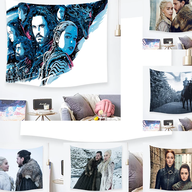 

Game of Thrones Characters Minimalist Art Tapestries Bathroom Outdoor Tapestry Wall Hanging Sheet Picnic Cloth Home Gift
