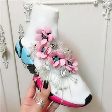 Crystal Sneakers Women Shoes with Crystals Sock Sneaker Boots Women Fashion Sneakers Women #39 Casual Platform Sneakers WK91 crystal sneakers women sneakers with crystals women sock sneakers fashion sneakers women boots sneakers women wk85