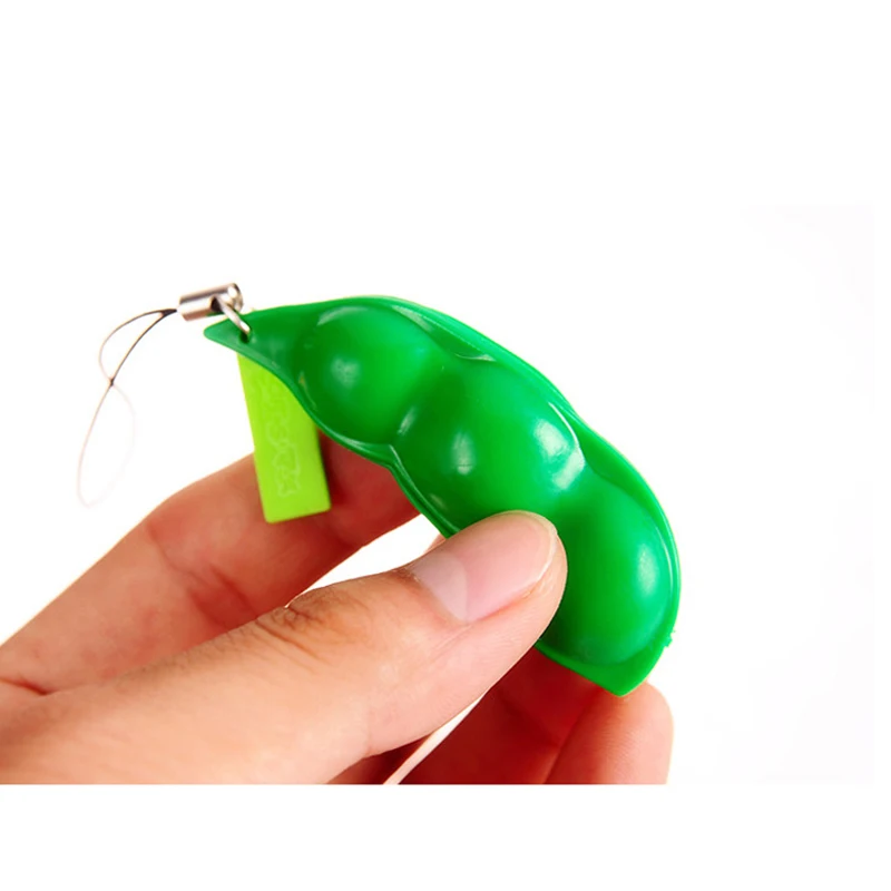 Novelty Gag Toys Novelty Creative Gift cool Funny Fun soya bean keyring mobile phone accessory Beans Squishy Toys Pendants Gifts