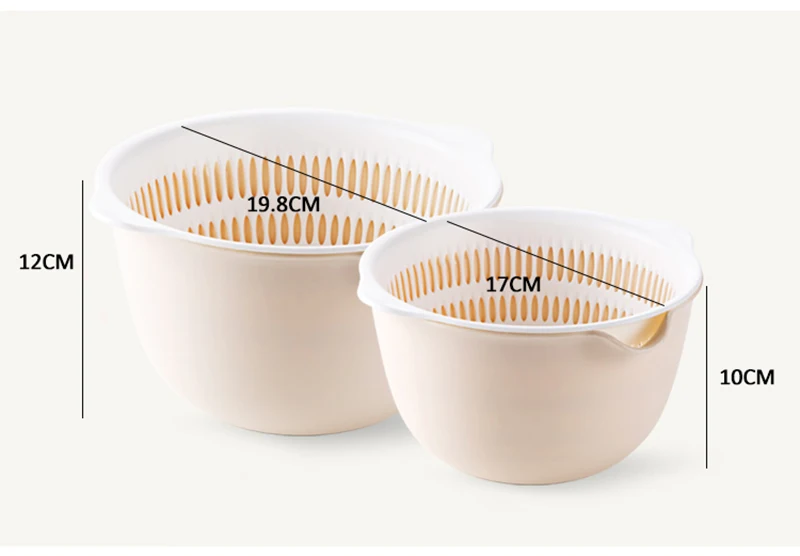 LIYIMENG Multifunctional Washing Double Layer Drain Basket Vegetables Fruit Storage Organizer B9