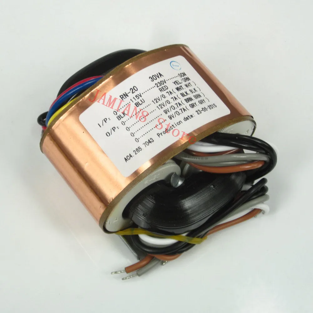 

R type Audio transformer 30W 30VA double 12v+ Dual 9V input voltage 220V or110v Output AC12V*2+AC9V*2