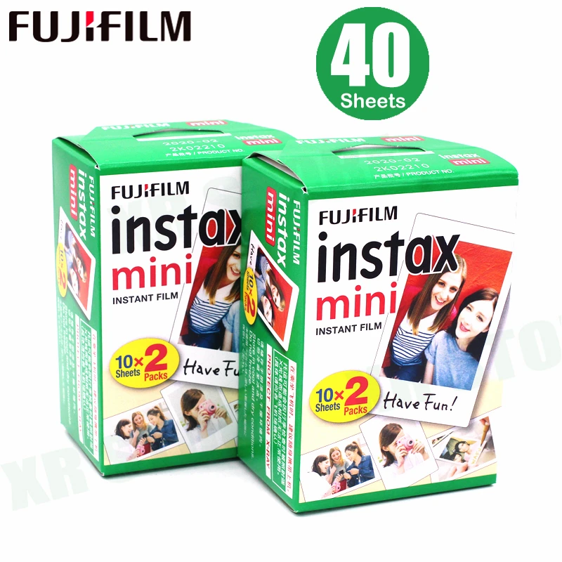 40 листов Fujifilm Instax mini 8 пленок белый край 3 дюйма для мгновенной камеры 7 9 25 50s 70 90 SP-1 SP-2 фотобумага