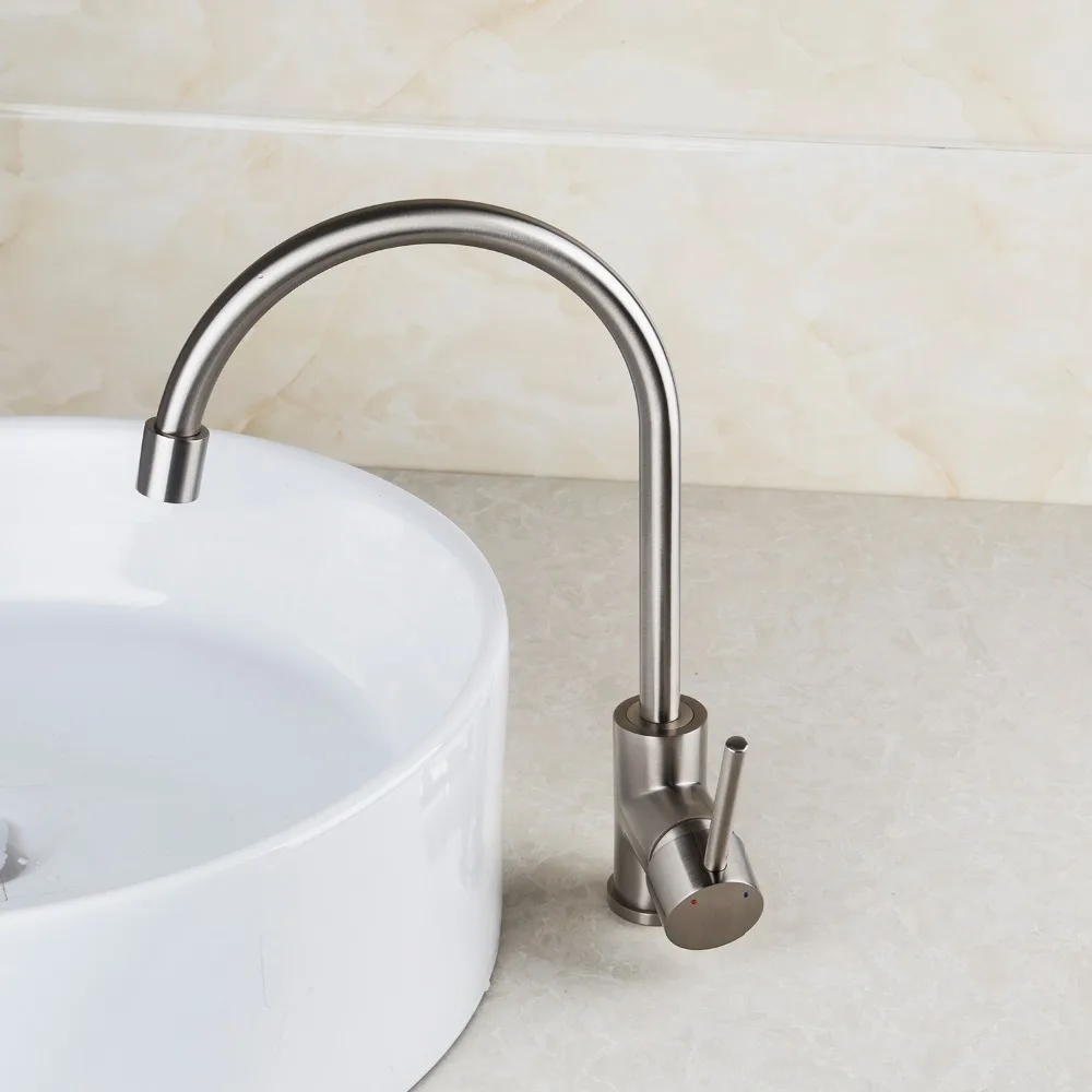 

Contemporary Basin Faucet High Lever Nickel Brushed Swivel Fashion Suitable Price Golden kitchen Faucet Sink Basin Mixer