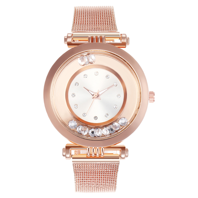 Watch Luxury Alloy Mesh With Rhinestone Quicksand Quartz Watch Hot Selling Watch Top Brand  Relogio Feminino Montre Femme