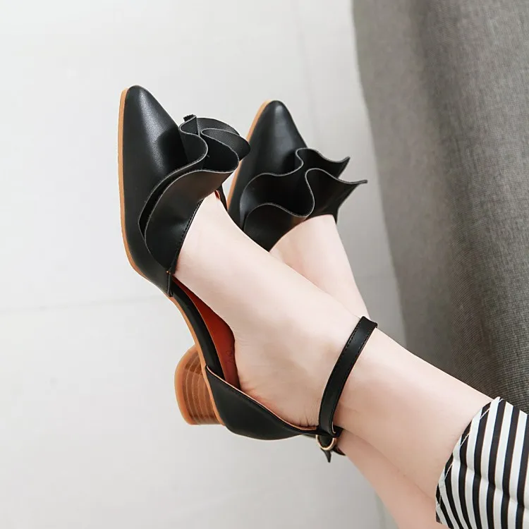 

Big Size 11 12 13 14 15 16 17high heels sandals women shoes woman summer ladies Button sandals with thick heels