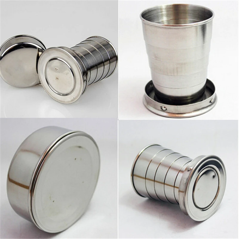 

1*Stainless Steel Travel Telescopic Collapsible Shot Glass Emergency Pocket