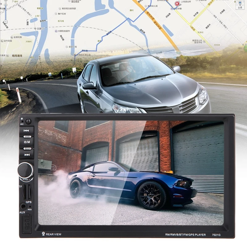 

7" Inch Bluetooth Car Radio MP5 Player GPS Navigation Multimedia Video Player 2 Din Touch Screen+Camera with European Map