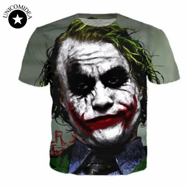 Hot Sales Dark Knight Joker Face T Shirts Men Harajuku 3D