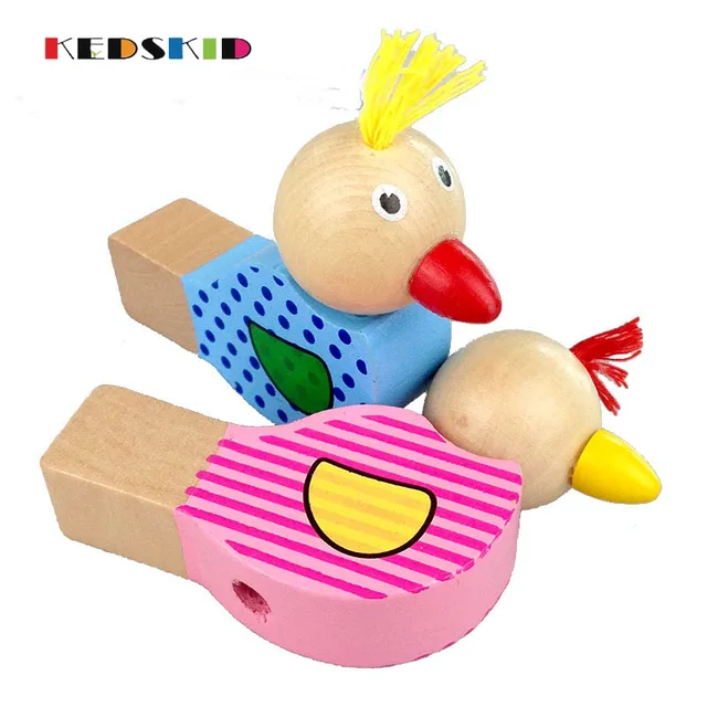 086 10 De Réduction1 Pcs En Bois De Bande Dessinée Bébé Hochets Animaux Oiseau Sifflet Bébé En Bois Jouets Musicaux Lit Bébé Poussette Jouet Dans