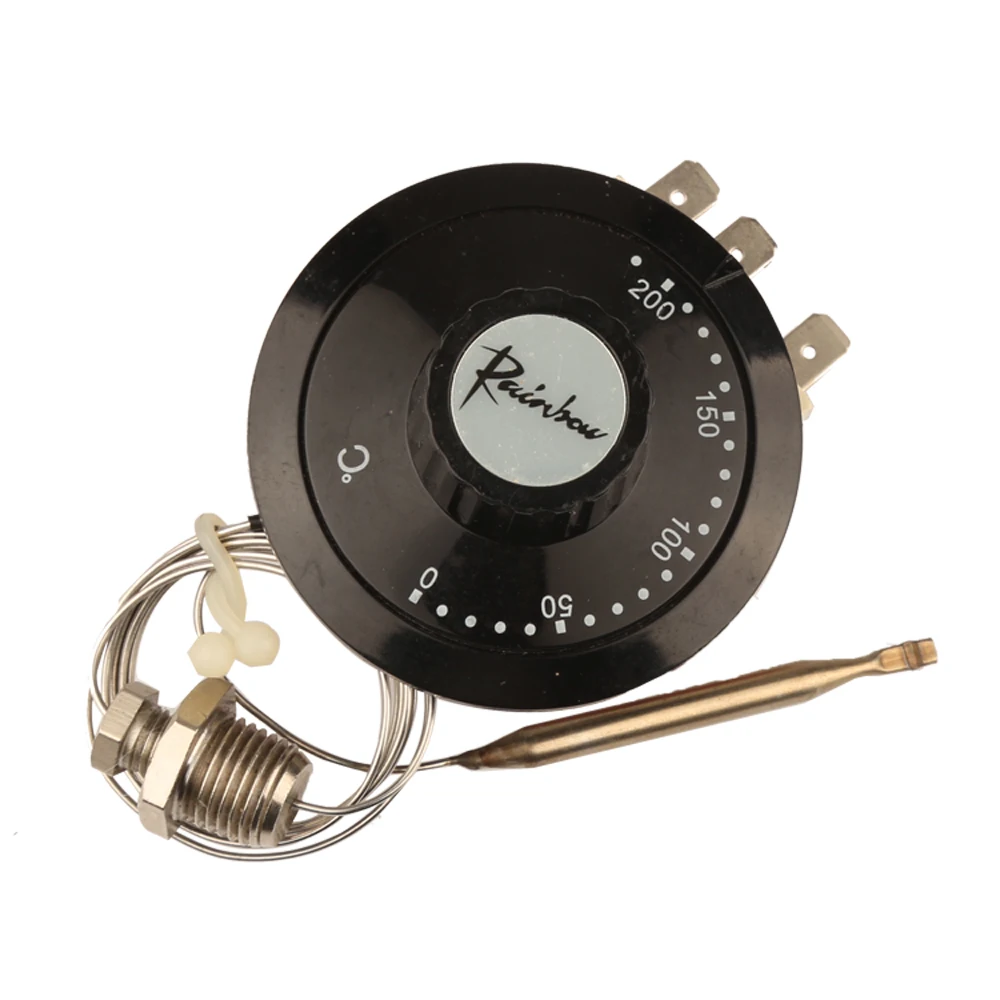 TS-200SB-C 레인보우 3Pin 온도 조절 스위치 손잡이 50-200 섭씨 온도 조절기 액체 확장 조절 식 보일러 NC