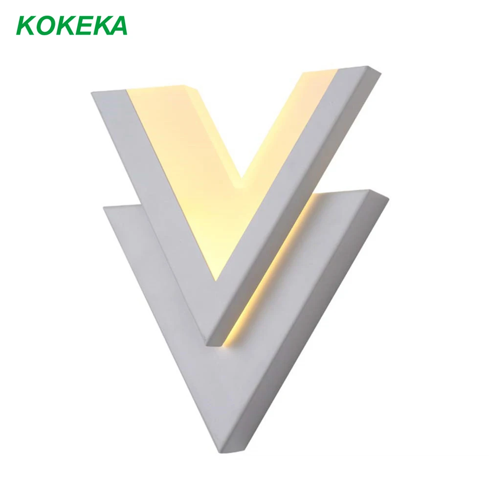 

Modern Wall Lamp with Minimalist V-Shaped Creative Acrylic + Iron Material 12W High-power LED Patch for Living Room Decoration