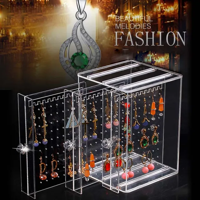 2017New Design Clear Jewelry Boxes And Packaging Stud Earrings